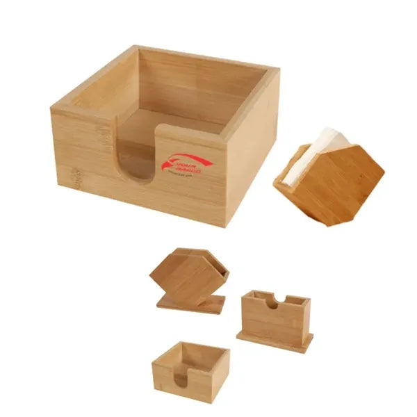 Bamboo Tissue Box Hotel Restaurant Desk Napkin Holder