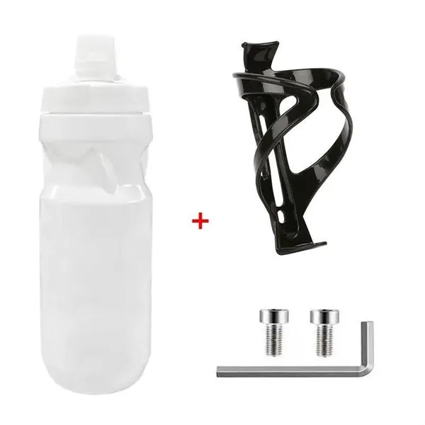 Cycling Water Bottle 600ML Squeeze Sports Bottle with Holder