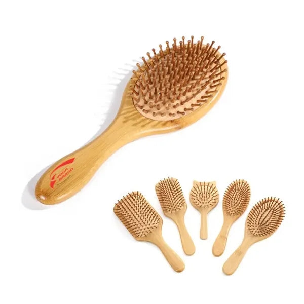 Bamboo Wooden Cushion Comb Gentle Detangling Hair Brush