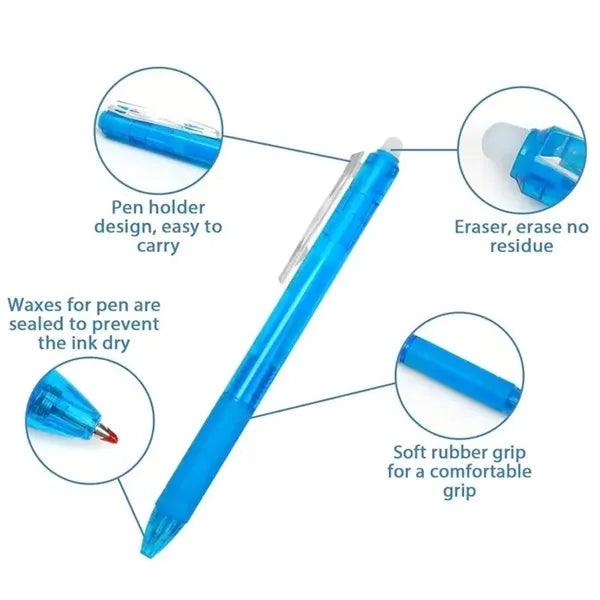 Erasable Refillable Retractable Gel Ink Pen