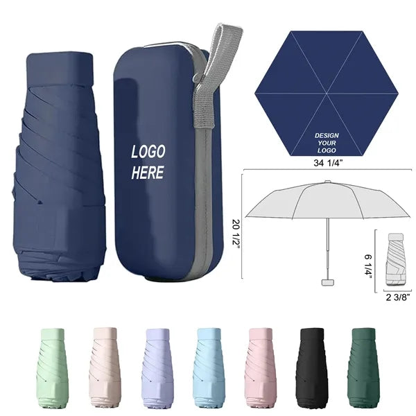 Mini Travel Umbrella Purse with Case Compact