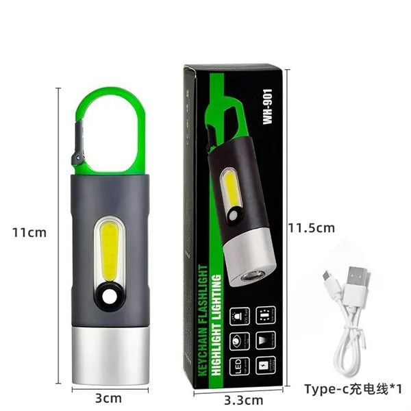 Rechargeable Carabiner Cob Flashlight Handheld Light