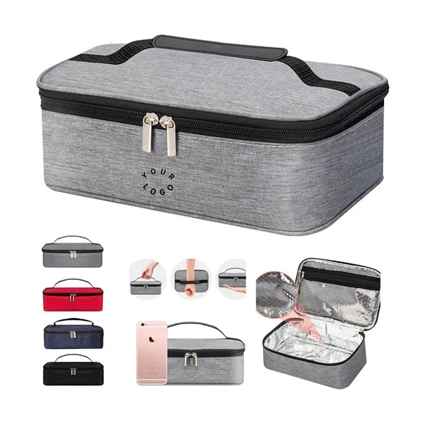 Insulated Oxford Cooler Bag with Leather Handle