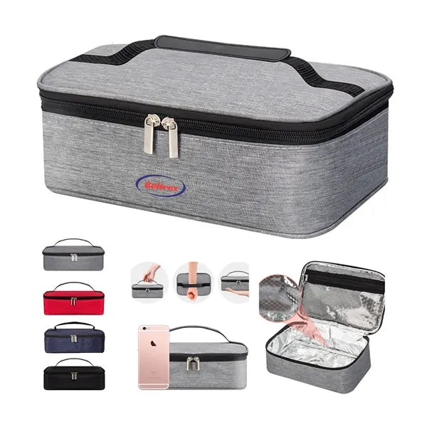 Insulated Oxford Cooler Bag with Leather Handle