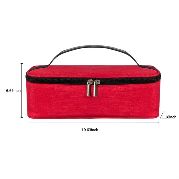 Insulated Oxford Cooler Bag with Leather Handle