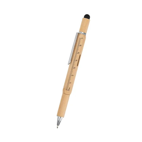 6 In 1 Bamboo Multi Function Tool Pen