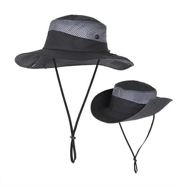 Men's Outdoor Fishing Sun Bucket Hat with Mesh Top