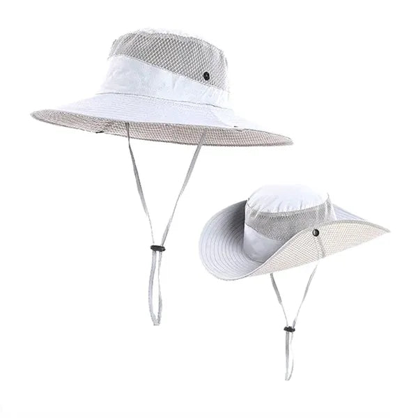 Men's Outdoor Fishing Sun Bucket Hat with Mesh Top