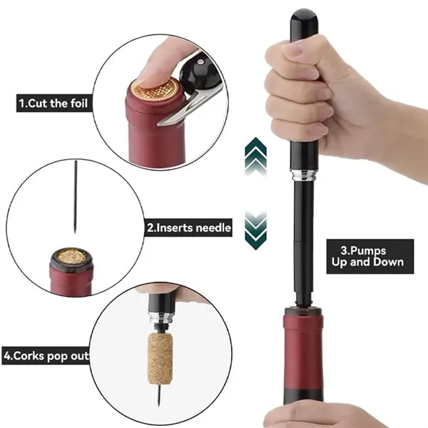 Wine Opener Air Pressure Pump Bottle Corkscrew