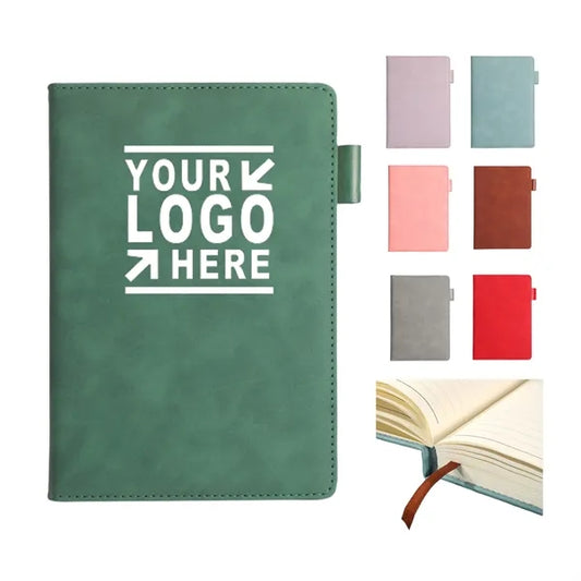 Soft PU Leather Cover Notebook with Pen Loop
