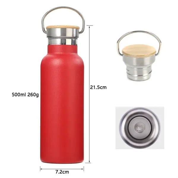 20oz Stainless Steel Insulated Water Bottle with Bamboo Lid