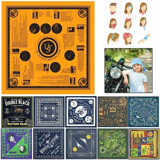 100% Cotton Bandanas Multi-Purpose Party Handkerchie