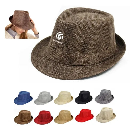 Solid color sunshade performance evening linen jazz hat