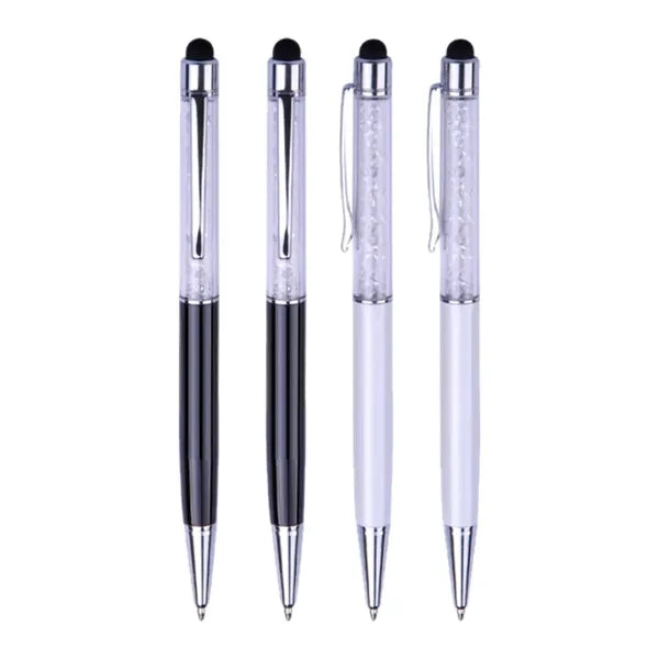 Gem Stone Metal Ballpoint Pen with Stylus & Cross Refill