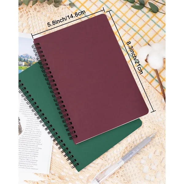 Compact A5 Spiral Notebooks with Lined Pages