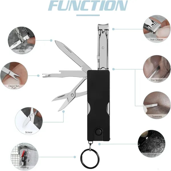 8 in 1 Keychain Nail Clipper Multitool