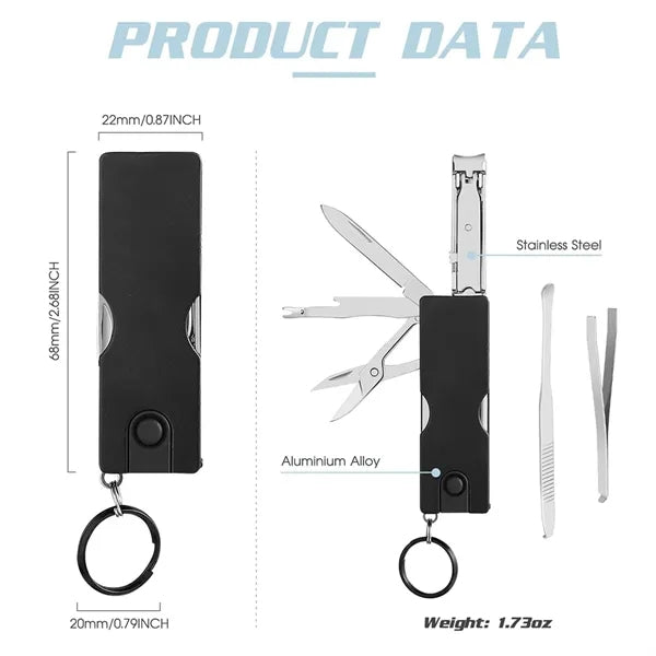 8 in 1 Keychain Nail Clipper Multitool