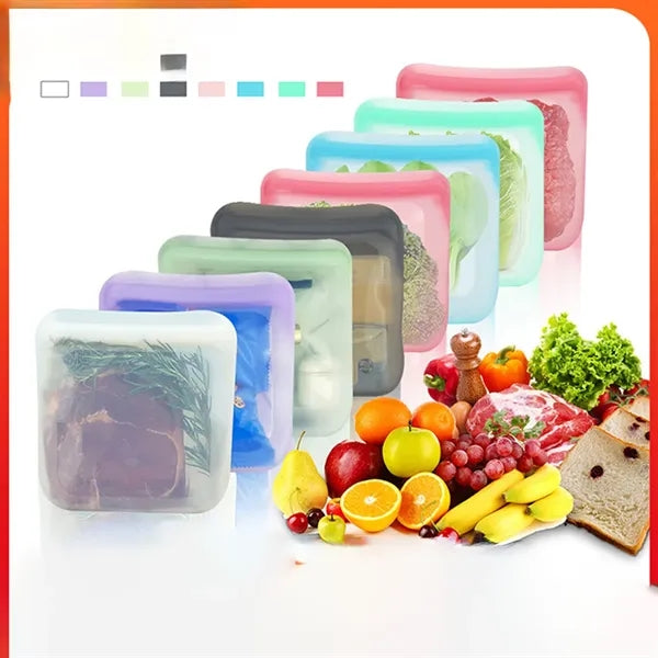 1L Silicone Self-Sealing Fresh-Keeping Bag Food Storage