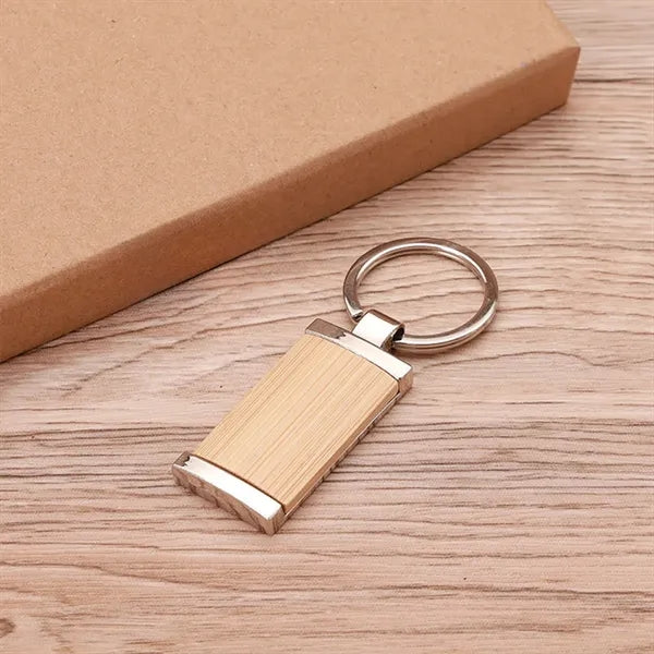 Bamboo Business Card Box Keychain Signature Pen Set