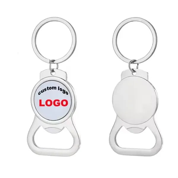 Metal Round Bottle Opener Keychain