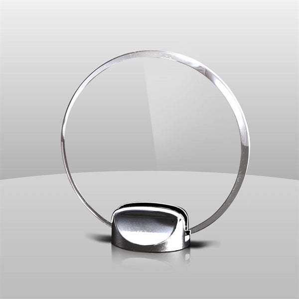 Acrylic award with chrome metal base