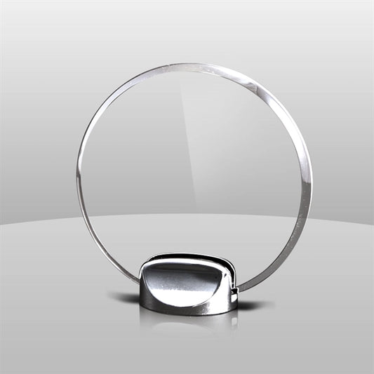 Acrylic award with chrome metal base