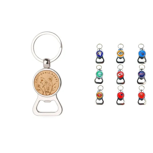 Metal Bottle Opener with Split Key Ring