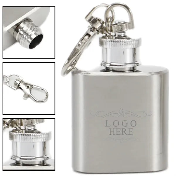 Printed Stainless 1 Oz. Steel Flask Key Chain