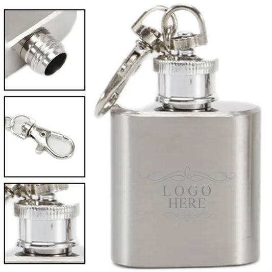 Printed Stainless 1 Oz. Steel Flask Key Chain