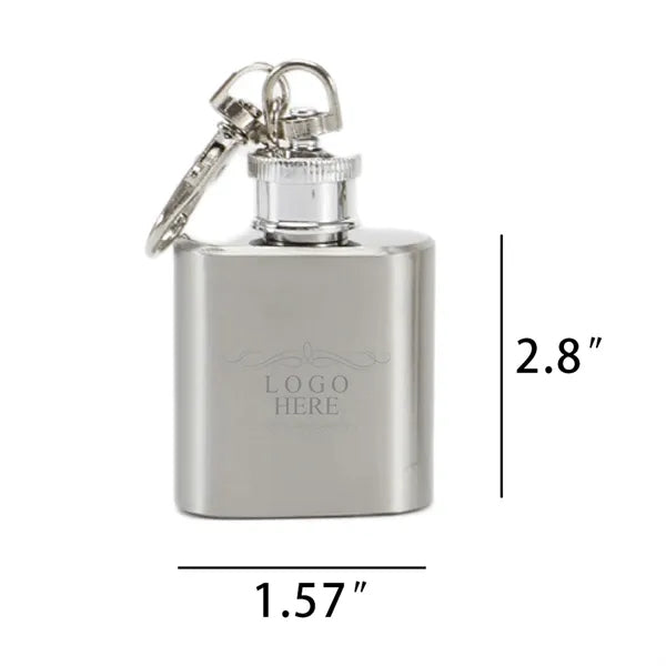 Printed Stainless 1 Oz. Steel Flask Key Chain