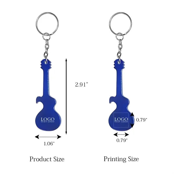 Guitar Shaped Bottle Opener Keychain