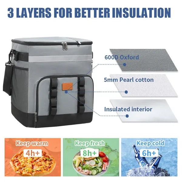 Large capacity insulated lunch trolley bag