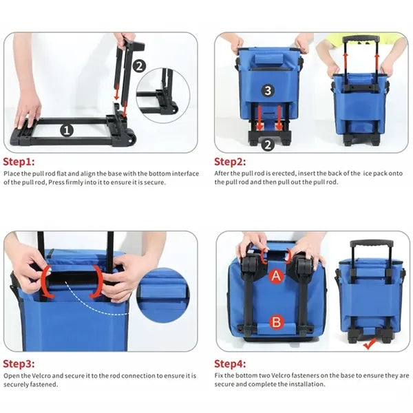 Large capacity insulated lunch trolley bag