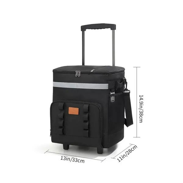 Large capacity insulated lunch trolley bag