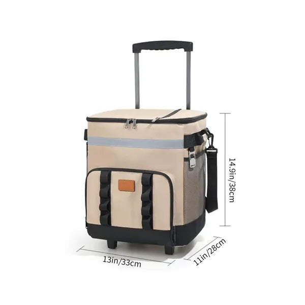 Large capacity insulated lunch trolley bag