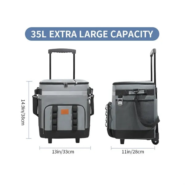 Large capacity insulated lunch trolley bag