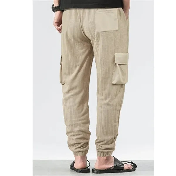 Men's Beach Summer Cotton Linen Loose Jogger Pants