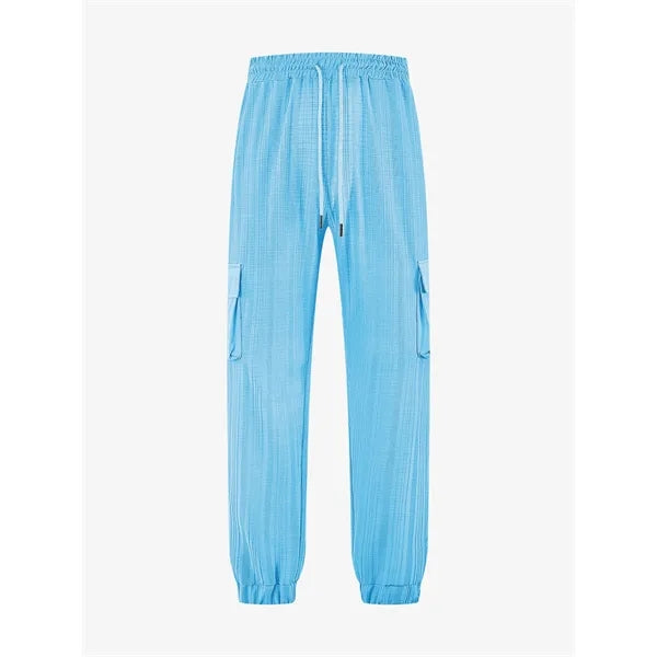 Men's Beach Summer Cotton Linen Loose Jogger Pants