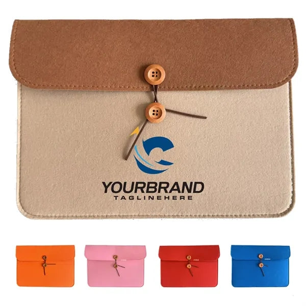 Felt A4 Document Storage Bag With Buttons