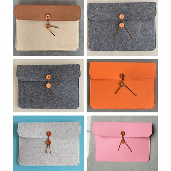 Felt A4 Document Storage Bag With Buttons