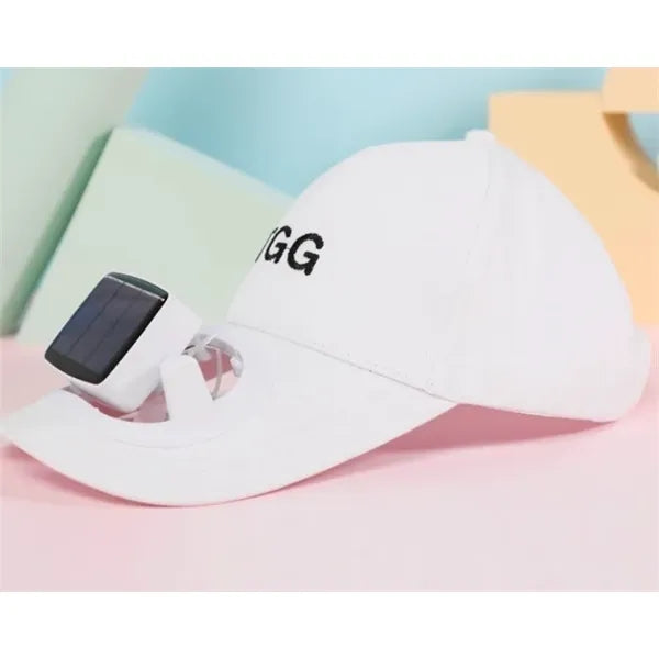 Solar Fan Hat Rechargeable USB Battery Baseball Cap