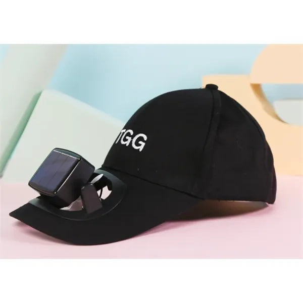 Solar Fan Hat Rechargeable USB Battery Baseball Cap