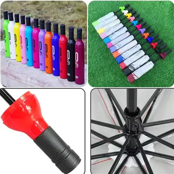 Wine Bottle Shaped Folding Umbrella
