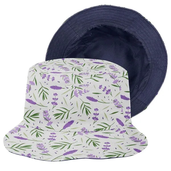 Camouflage Wide-Brim Bucket Hat with Embroidery