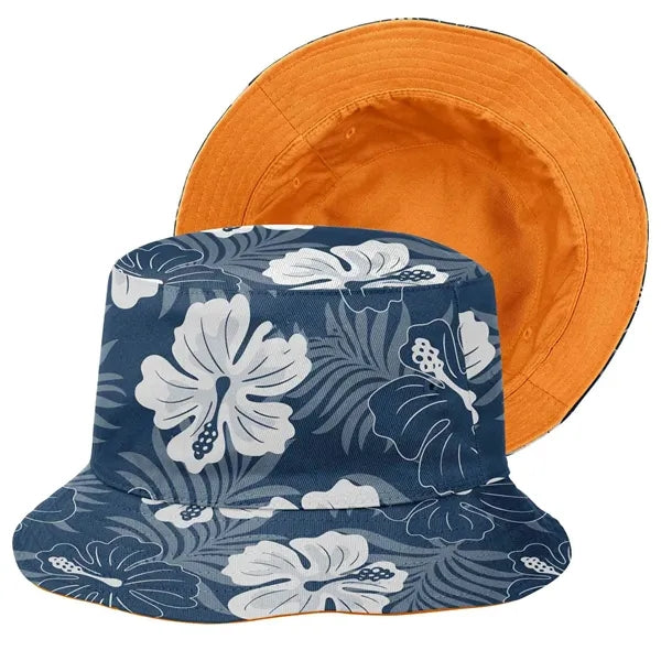 Camouflage Wide-Brim Bucket Hat with Embroidery