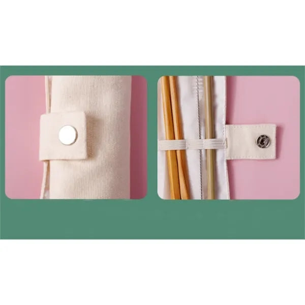 Portable outdoor bamboo tableware set