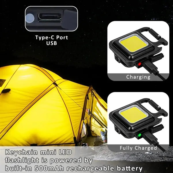 Mini Pocket COB Keychain Flashlight