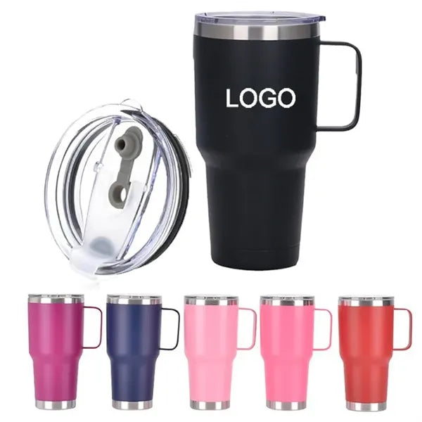 20 oz Stainless Steel Tumbler W/ Lid & Handle