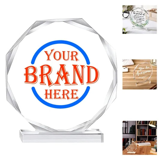 Octagon Acrylic Award 4.7 Inches High