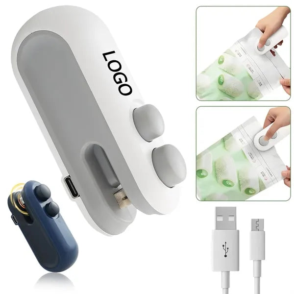 2 in 1 Mini Bag Sealer Rechargeable